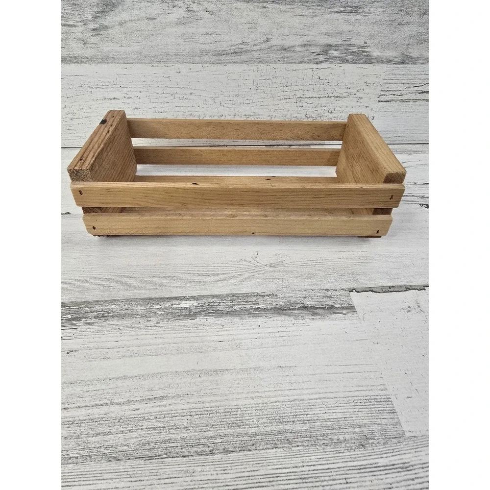 Sound Warehouse Wooden Crate Vintage Branded Slatted Media Storage Box Natural